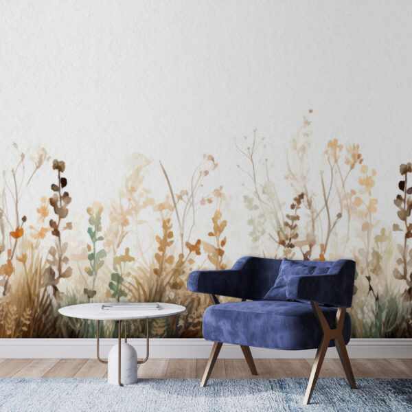 Motif aquarelle de la nature dans les tons d'automne Papier peint Motif aquarelle de la nature dans les tons d'automne