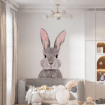 Papier peint Adorable lapin aux oreilles duveteuses