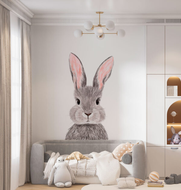 Adorable lapin aux oreilles duveteuses Papier peint Adorable lapin aux oreilles duveteuses