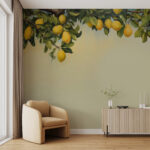 Papier peint Citrons suspendus à des branches feuillues