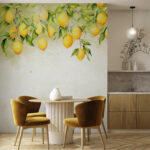 Papier peint Branches de citronnier avec fruits