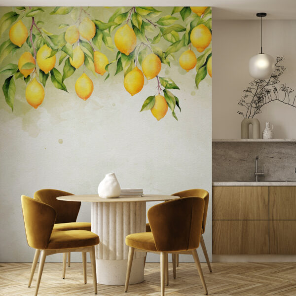 Branches de citronnier avec fruits Papier peint Branches de citronnier avec fruits