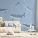 Papier peint Baleine nageant dans l'eau