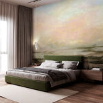 Papier peint Paysage abstrait aux teintes douces et pastel