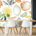 Papier peint Dessin d'un citron