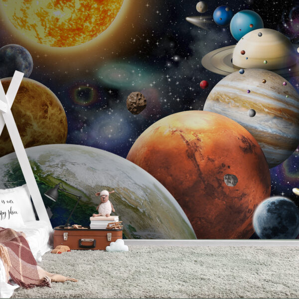 Planètes et étoiles dans l'espace Papier peint Planètes et étoiles dans l'espace