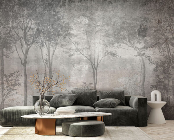 Groupe d'arbres avec des feuilles Papier peint Groupe d'arbres avec des feuilles