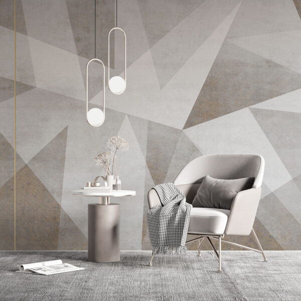 Fond gris et blanc avec triangles Papier peint Fond gris et blanc avec triangles