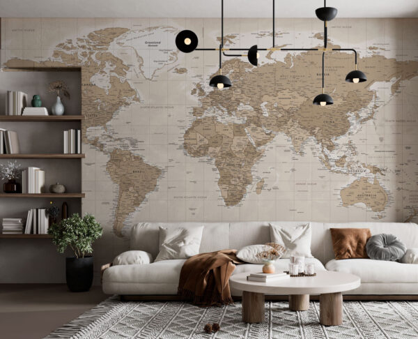 Papier peint Papier peint Carte du monde (UGS : u97342)