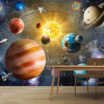 Papier peint La planète Terre et la lune