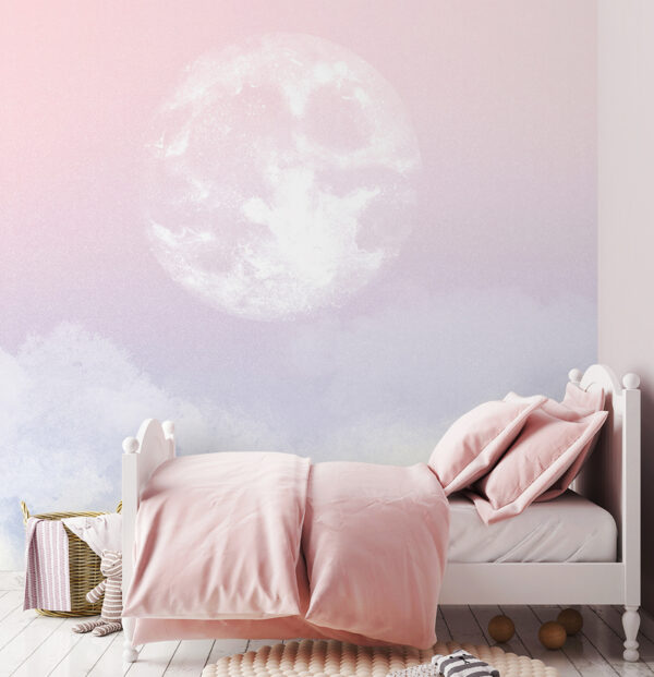 La lune dans le ciel Papier peint La lune dans le ciel