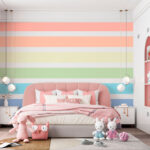 Papier peint Des rayures arc-en-ciel pastel en harmonie.