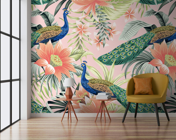 Oiseau coloré avec plumes Papier peint Oiseau coloré avec plumes
