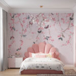 Papier peint Papillon sur une surface blanche