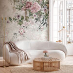 Papier peint Motif floral pastel, design élégant.