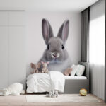 Papier peint Adorable lapin à la fourrure douce