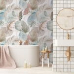 Papier peint Motif de feuilles d'aquarelle tropicales