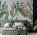 Papier peint Plantes tropicales en harmonie vibrante.