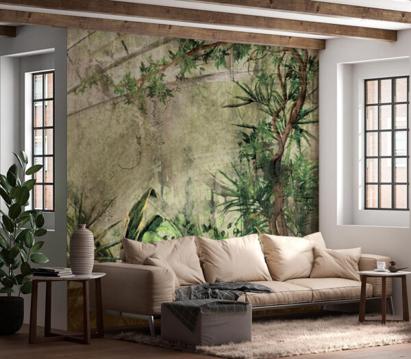 Serre luxuriante remplie de plantes tropicales Papier peint Serre luxuriante remplie de plantes tropicales