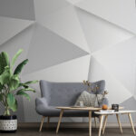 Papier peint Objet rectangulaire blanc avec une ombre