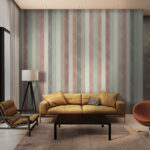 Papier peint Tissu rayé multicolore