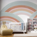 Papier peint Arc-en-ciel peint sur fond blanc