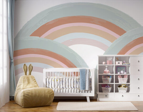 Arc-en-ciel peint sur fond blanc Papier peint Arc-en-ciel peint sur fond blanc