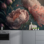 Papier peint Pivoines en fleurs sous une lumière douce