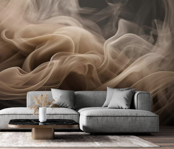 Des volutes de fumée s'écoulent dans l'air Papier peint Des volutes de fumée s'écoulent dans l'air