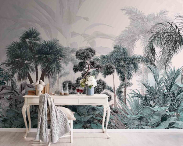 Papier peint Paradis tropical avec une végétation luxuriante