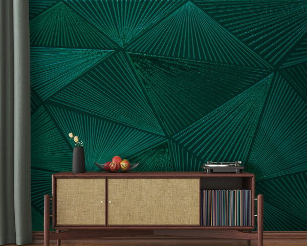 Mosaïque verte à motifs géométriques Papier peint Mosaïque verte à motifs géométriques