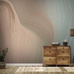Papier peint Motif abstrait de vagues pastel.
