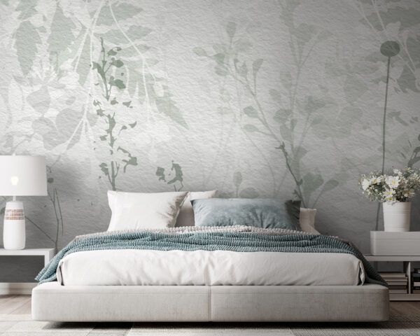 Papier peint Feuilles élégantes sur fond texturé