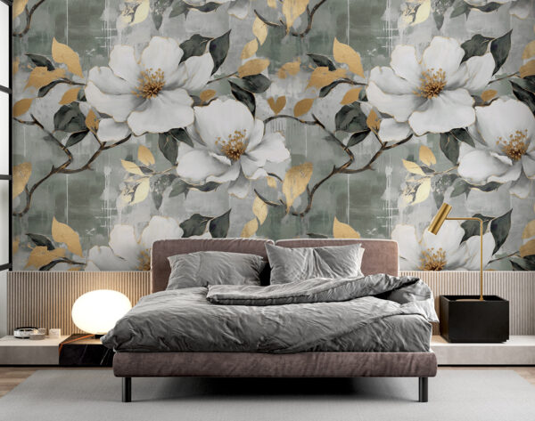 Des fleurs délicates avec une touche artistique Papier peint Des fleurs délicates avec une touche artistique