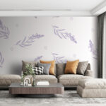 Papier peint Motif de fleurs violettes