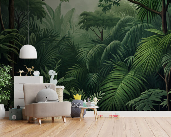 Forêt tropicale luxuriante au feuillage dense Papier peint Forêt tropicale luxuriante au feuillage dense
