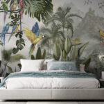 Papier peint Perroquet coloré volant dans les airs