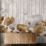 Papier peint Papier peint avec des fleurs