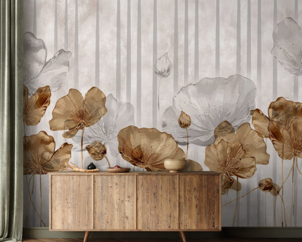 Papier peint avec des fleurs Papier peint Papier peint avec des fleurs