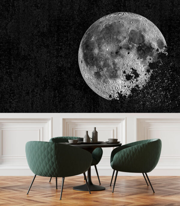 La lune se dissout dans la nuit étoilée Papier peint La lune se dissout dans la nuit étoilée