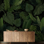 Papier peint Motif de feuilles tropicales vertes et luxuriantes