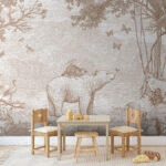 Papier peint Raton laveur sur un ours
