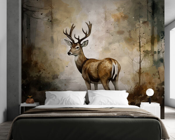 Cerf se tenant tranquillement dans la forêt Papier peint Cerf se tenant tranquillement dans la forêt