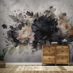 Papier peint Peinture florale vintage dans des tons sourds