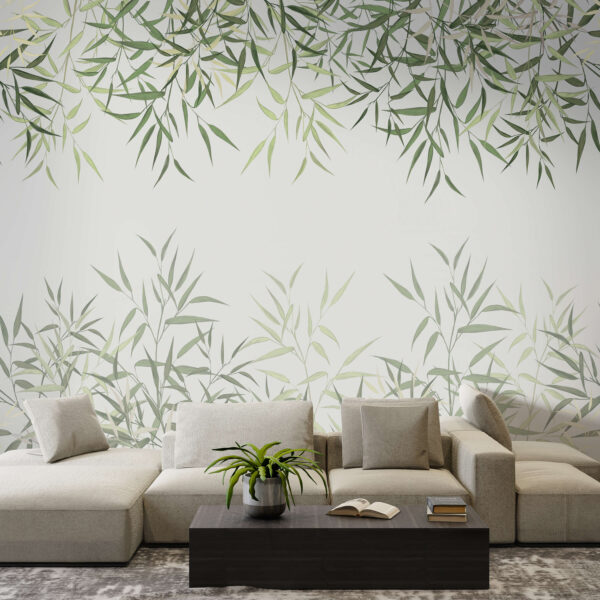Les feuilles forment une bordure naturelle Papier peint Les feuilles forment une bordure naturelle