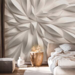 Papier peint Motif abstrait de papier plié blanc