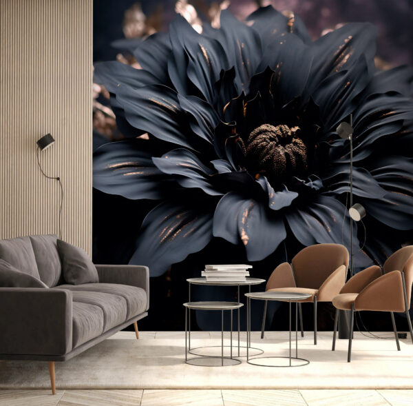 Fleur sombre illuminée de l'intérieur Papier peint Fleur sombre illuminée de l'intérieur