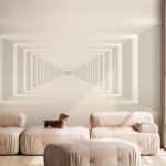 Papier peint Objet rectangulaire blanc avec une bordure blanche