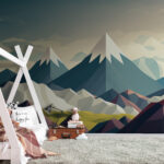 Papier peint Montagne enneigée
