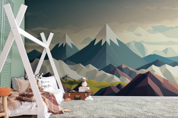 Papier peint Montagne enneigée